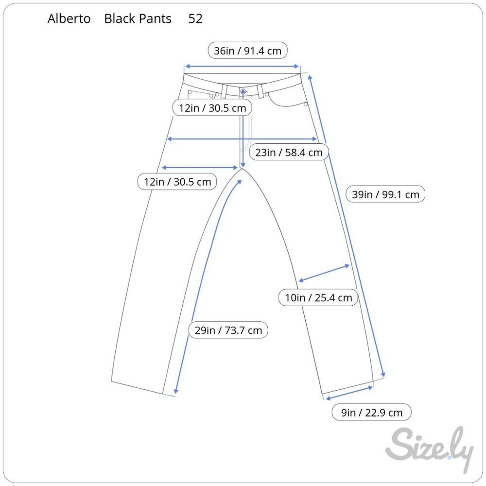 Alberto Comfort Fit Black Pants 36x29 James Ceramica Size 52 Smart Casual - Picture 6 of 6